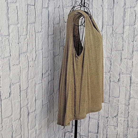 LUCKY BRAND Cream and Green‎ Abstract Sleeveless Blouse Large - Picture 3 of 5